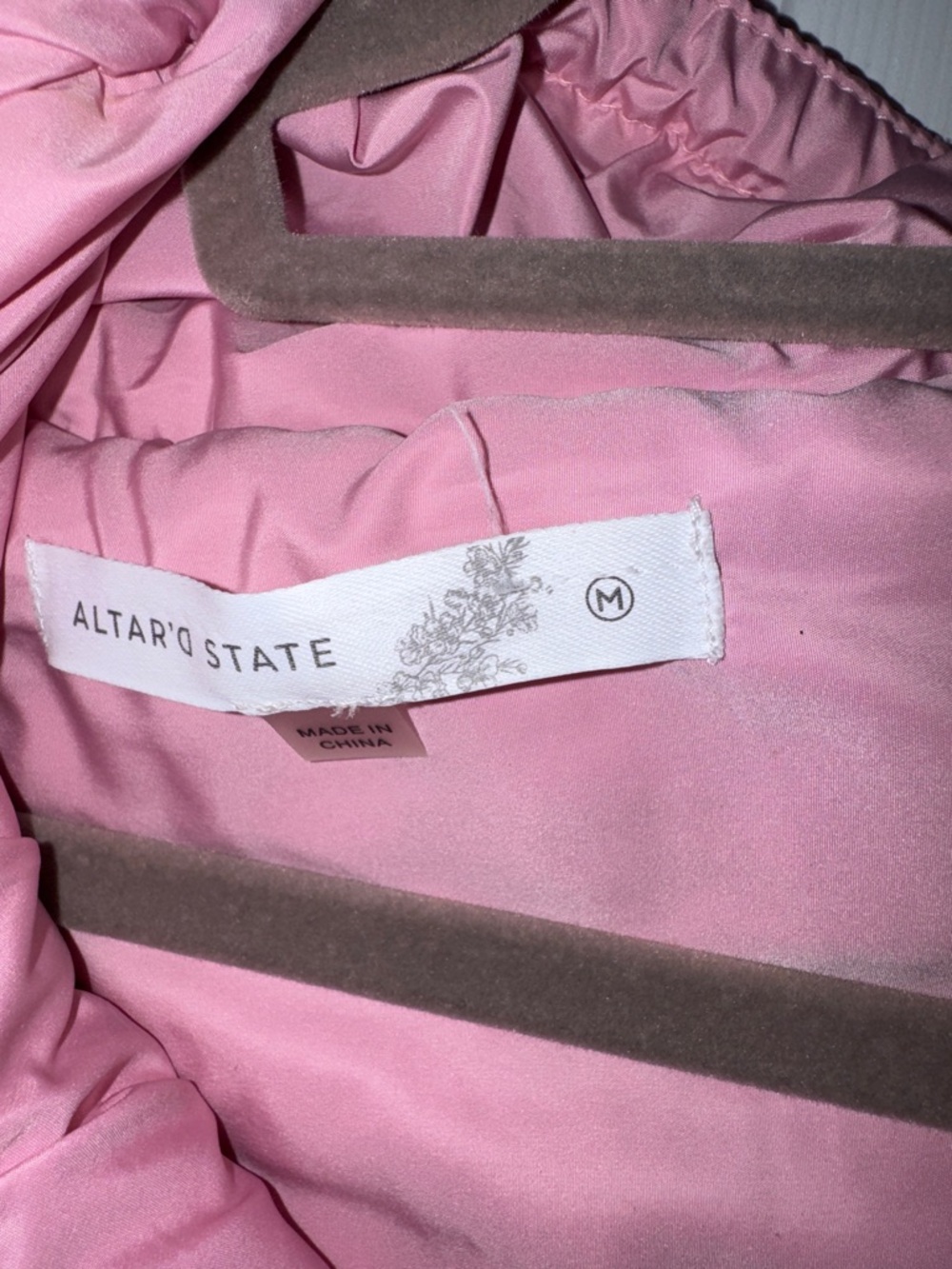 Altar'd State Pink Quilted Hooded Poncho - Picture 5 of 5